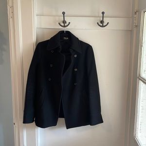 INA New York Black Pea Coat